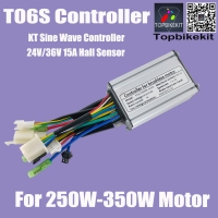 T06S 24V/36V-36V/48V250W 15A KT Sine Wave Brushless Controller for Ebike