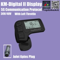 KING-METER Digital II LCD Display 36V/48V 6Pins Julet Waterproof Plug For Gen3 Electric Bicycle