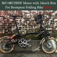 1.6kg TBK-74AD 36V250W 48V250W Front Motor with 16inch 349 Wheel Rim for Brompton/Cranston/Dohon/3Sixty/Aceoffix Bike