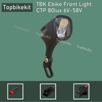 Ebike 6V-58V LED 80 Lux Powerful Front Light With Julet 2Pins Waterproof Plug/SM Plug