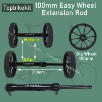 100mm For Brompton Bike Extension Rod Rear Cargo Rack Easy Wheel