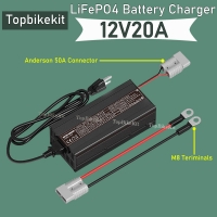 12V 10A Smart Charger 14.6V LiFePO4 Battery Charger Special for Boat RV 12.8V50AH Battery