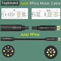 190cm/100cm/60cm/20cm Ebike 9pins Motor Waterproof Extend Cable Connector