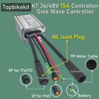 T06S 36V/48V 250W-350W 15A KT Sine Wave Controller with Julet WP Plug